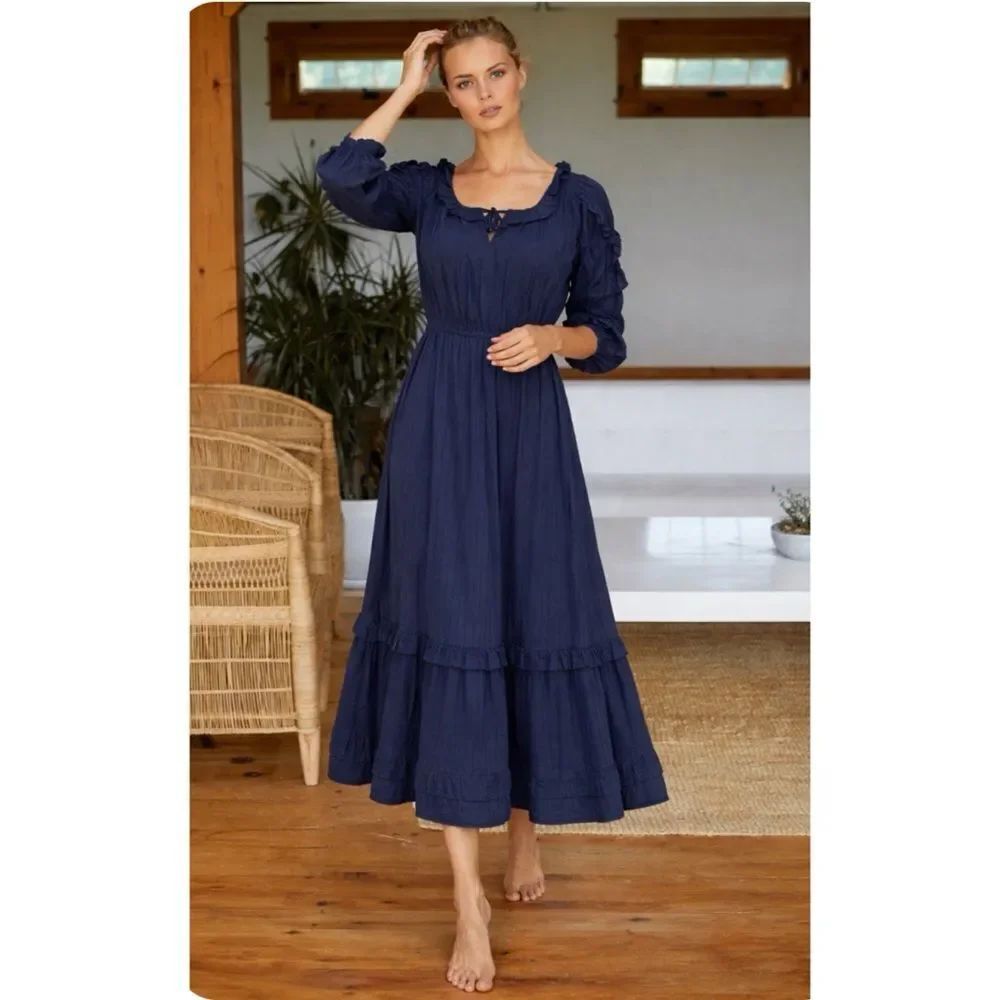 Emerson Fry Love,โTomas Lawn Cotton Dress in Navy Size XS ~ NWOT